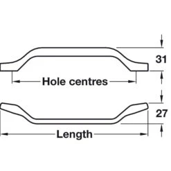 Hafele Handle - Osaka Kitchen Door Pull Handle 5 Hafele Handle - Osaka Kitchen Door Pull Handle -Lighting Specialty Store 110.22.053.2