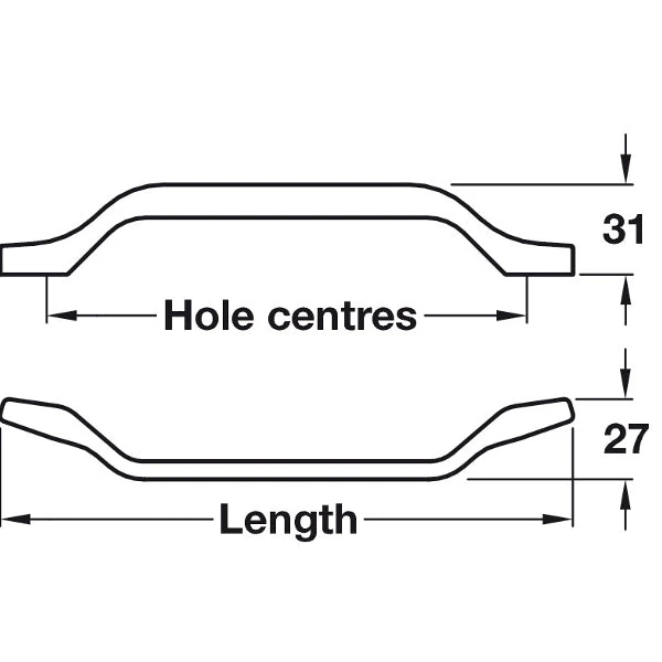 Hafele Handle - Osaka Kitchen Door Pull Handle 3 Hafele Handle - Osaka Kitchen Door Pull Handle - Image 3