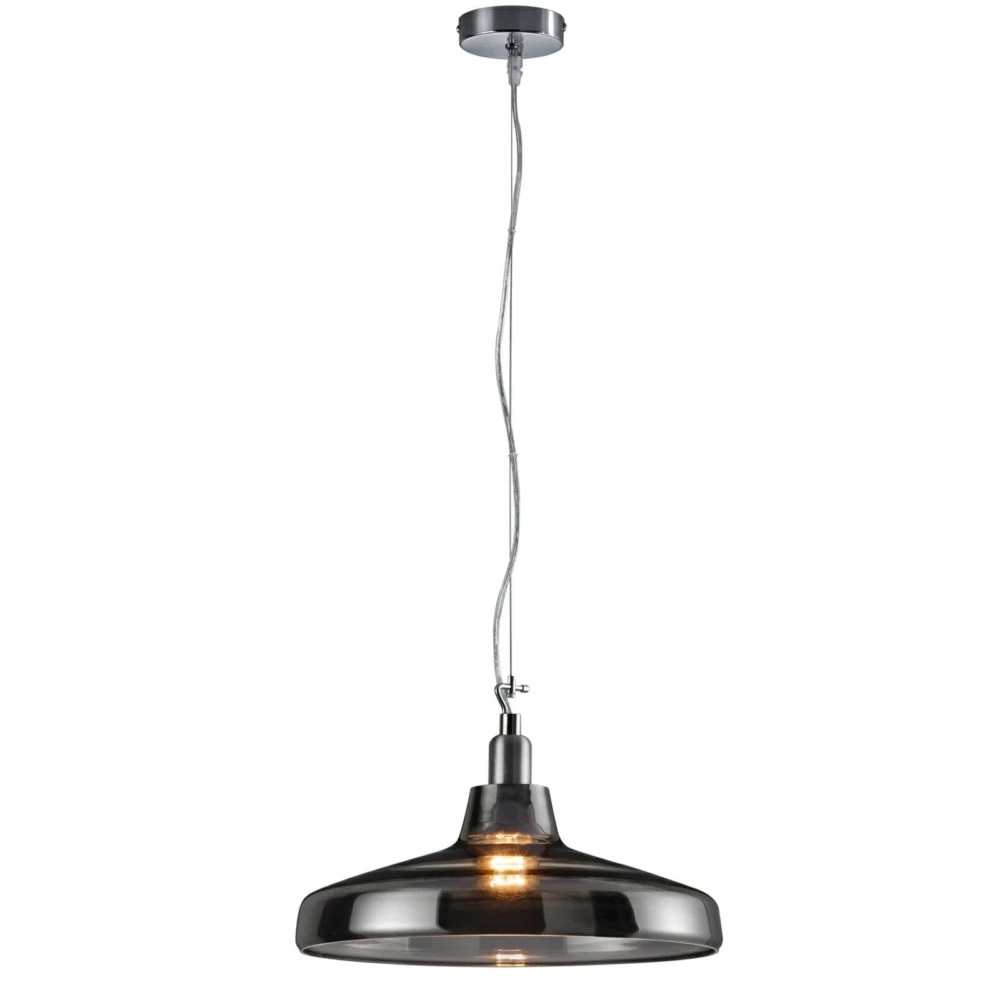 Leyton Lighting Dover Pendant Ceiling Light, Smoked Glass Body 2 Leyton Lighting Dover Pendant Ceiling Light, Smoked Glass Body - Image 2