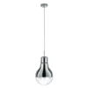 Edison Pendant Ceiling Light, Chrome/clear