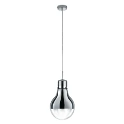 Edison Pendant Ceiling Light, Chrome/clear