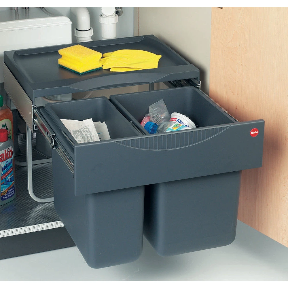 Hailo Space Saving Tandem 30 Waste Bin, 30 Litre Capacity 1 Hailo Space Saving Tandem 30 Waste Bin, 30 Litre Capacity