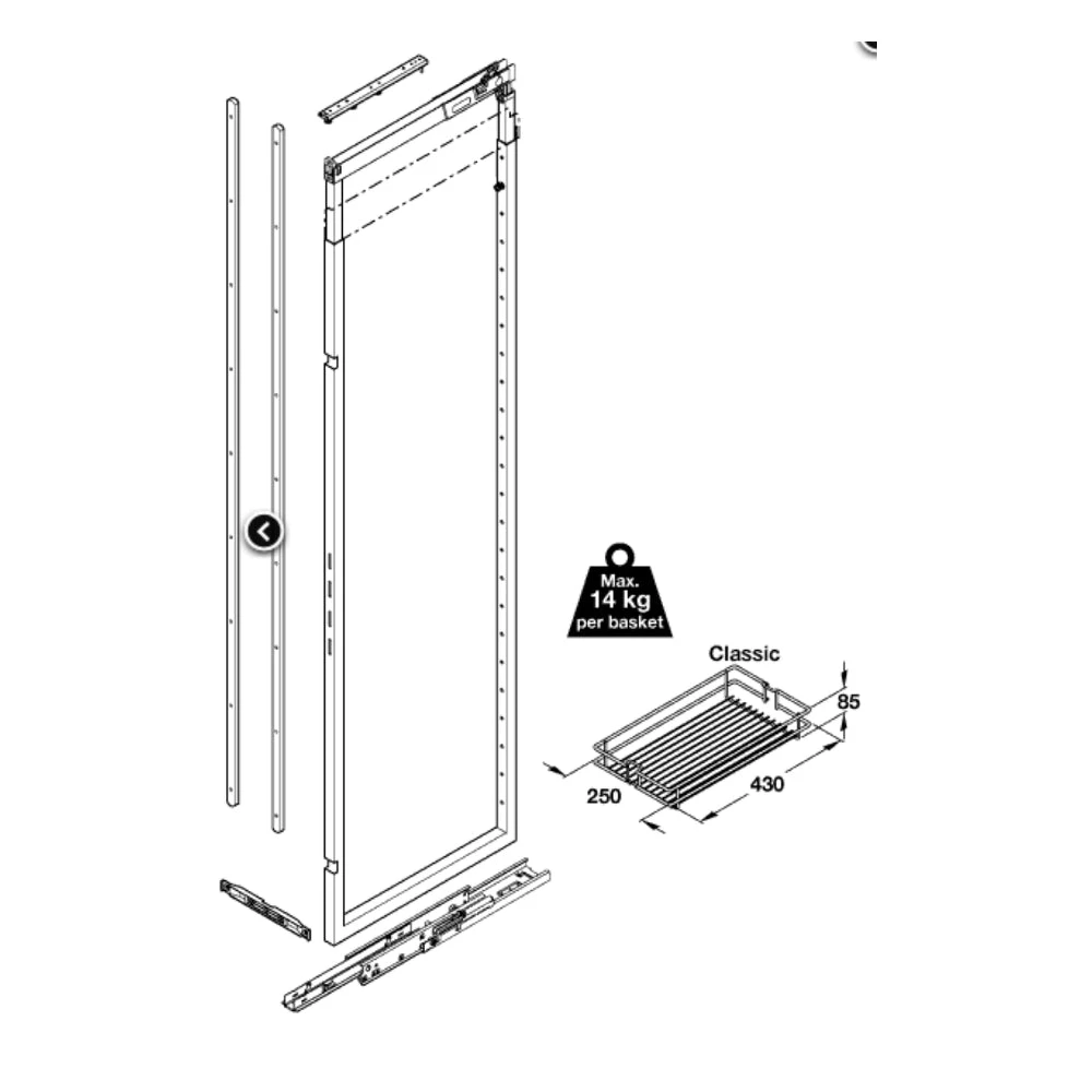 Vauth-Sagel HSA Pull-Out Larder Units - 400mm Cabinet Width 3 Vauth-Sagel HSA Pull-Out Larder Units - 400mm Cabinet Width - Image 3