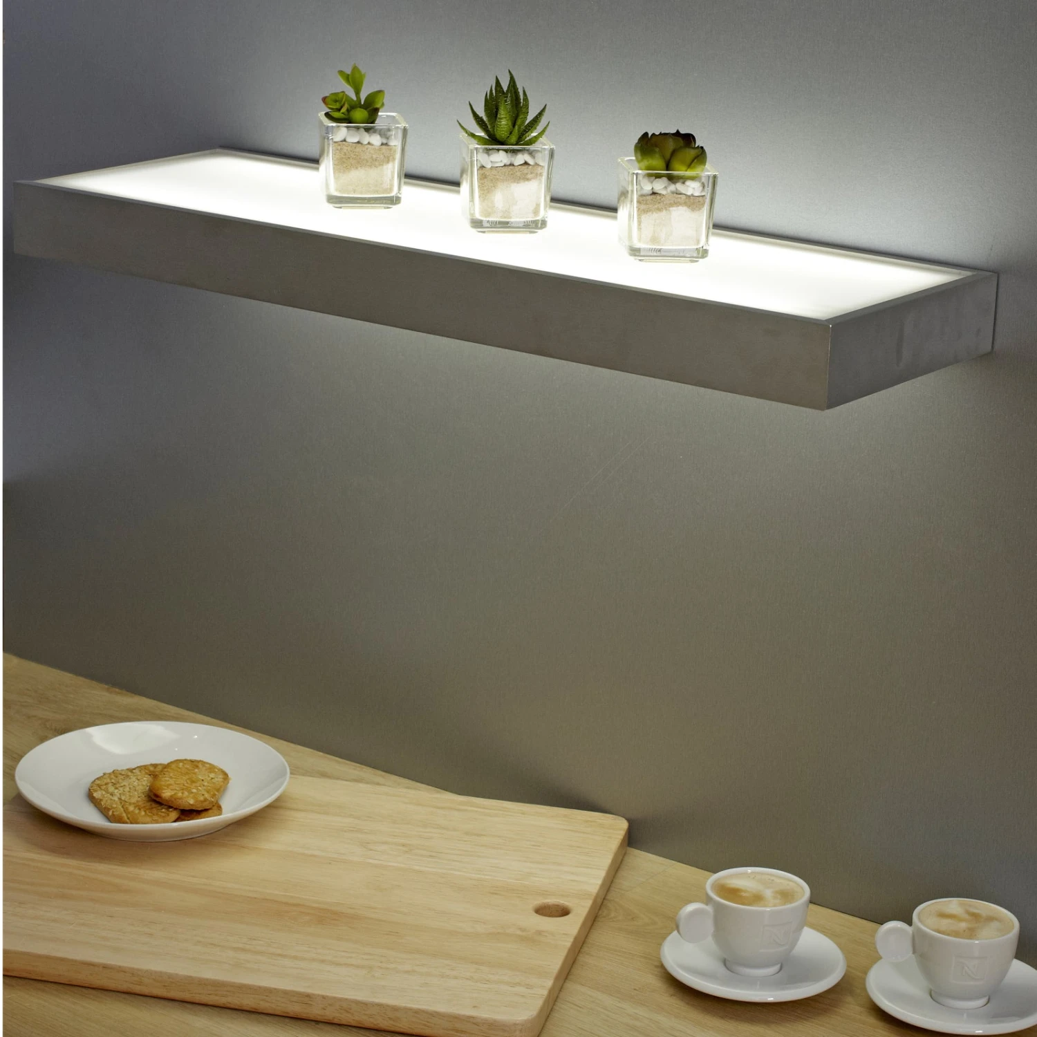 Sirius - 600mm Floating Box LED Lighting Glass Shelves 1 Sirius - 600mm Floating Box LED Lighting Glass Shelves