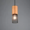Duoline Track Lighting - Modern Matt Black & Wood Drop Light