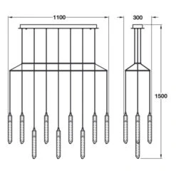 Shard 13 Light LED Ceiling Bar Pendant Light, IP20 Rated 5 Shard 13 Light LED Ceiling Bar Pendant Light, IP20 Rated -Lighting Specialty Store 833.42.027.1