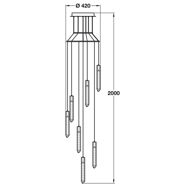 Shard 7 Light LED Ceiling Pendant Light, IP20 Rated 5 Shard 7 Light LED Ceiling Pendant Light, IP20 Rated - Image 5
