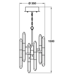 Shard 12 Light LED Ceiling Pendant IP20 Rated 5 Shard 12 Light LED Ceiling Pendant IP20 Rated -Lighting Specialty Store 833.42.035.1