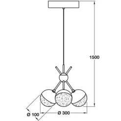 Eclipse 3 Light Cluster LED Ceiling Pendant Light, IP20 Rated 5 Eclipse 3 Light Cluster LED Ceiling Pendant Light, IP20 Rated -Lighting Specialty Store 833.42.042.2
