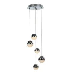 Eclipse 5 Light Round Drop Adjustable LED Ceiling Pendant, IP20 Rated