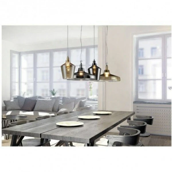 Leyton Lighting Dover Pendant Ceiling Light, Smoked Glass Body 6 Leyton Lighting Dover Pendant Ceiling Light, Smoked Glass Body - Image 6