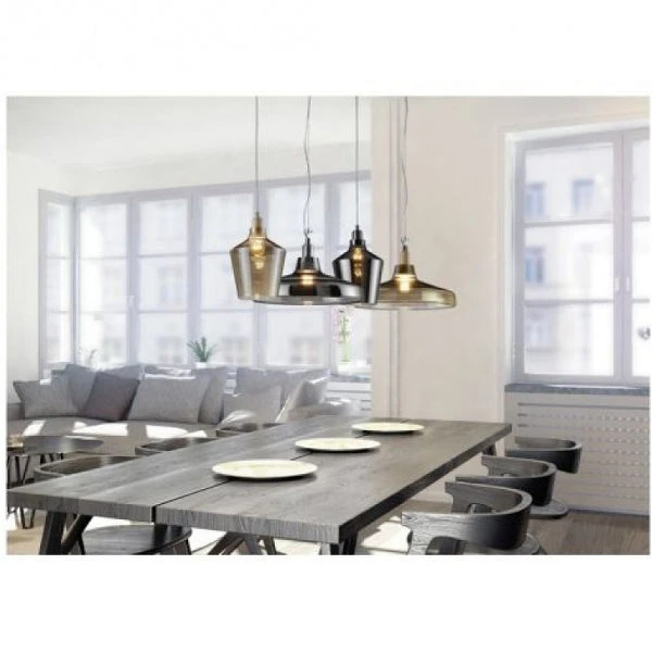 Leyton Lighting Dover Pendant Ceiling Light, Smoked Glass Body 4 Leyton Lighting Dover Pendant Ceiling Light, Smoked Glass Body - Image 4