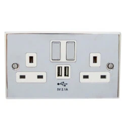 Double Plug Socket With USB