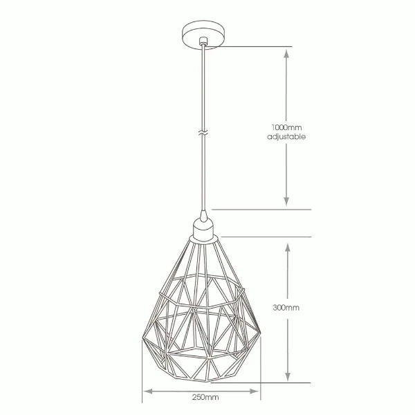 Eden E27 IP44 Framed Pendant Light 4 Eden E27 IP44 Framed Pendant Light - Image 4