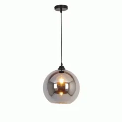 Nile E27 IP44 Smoked Black Glass Pendant Light