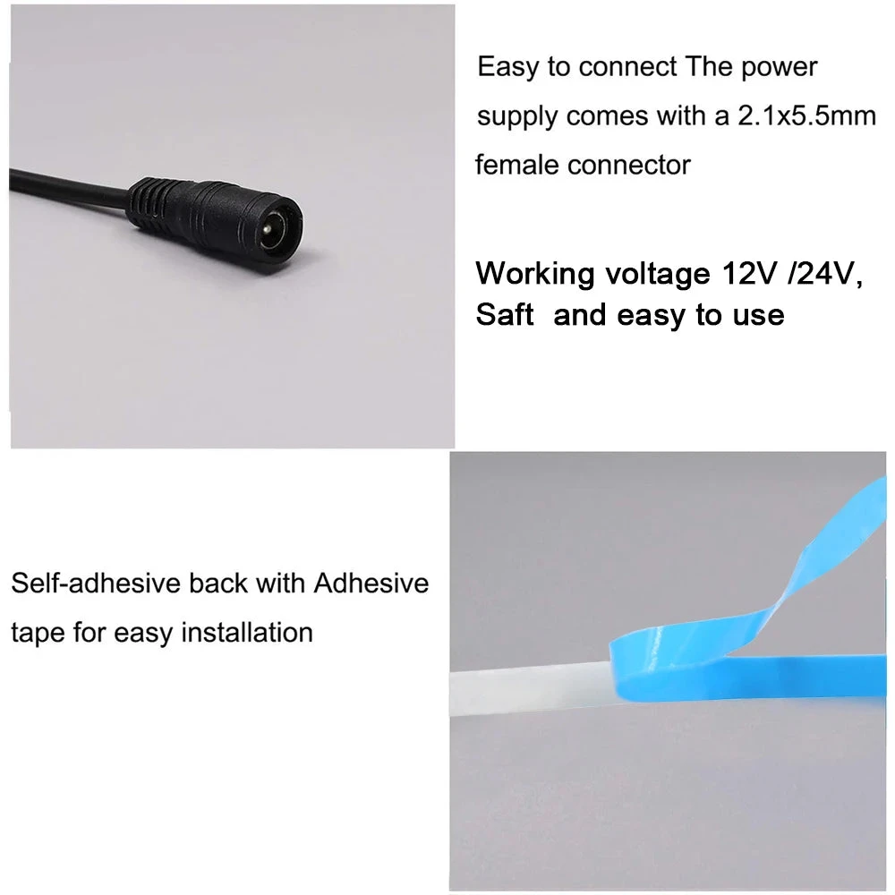 New COB 12V LED Strip Light Kit - Various Lengths - Includes LED Tape & Power Supply 7 New COB 12V LED Strip Light Kit - Various Lengths - Includes LED Tape & Power Supply - Image 7